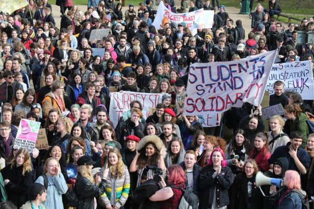 Students' demonstration at the University of Sussex (Photograph: Eddie Mitchell)