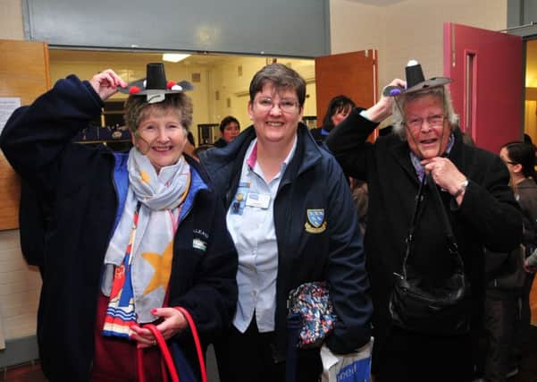 Jane Brown, chair of Sussex Central Trefoil Guild; Lisa Barden, Girlguiding Sussex Central county commissioner; and Judy Fuller, Sussex Central county president. Photograph: John Thomson