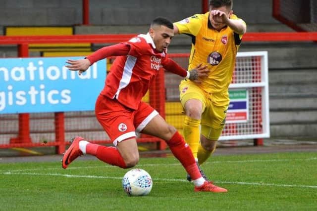 Karlan Ahearne-Grant netted twice in Crawley's draw at Carlisle United. Picture by Peter Cripps