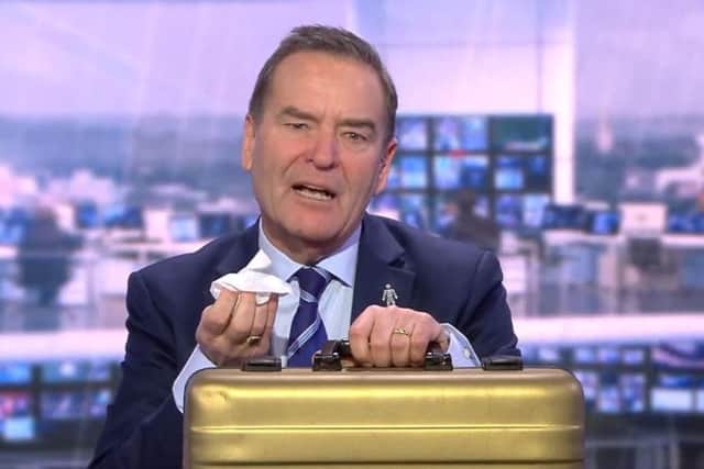 Jeff Stelling holds back tears as he announces that somebody has won his 1million. Picture: Sky Sports