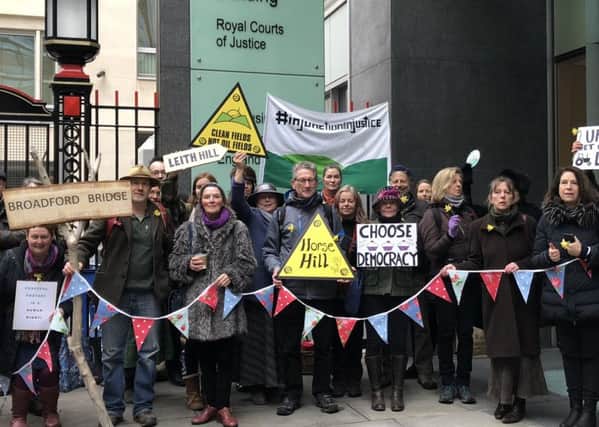 Campaigners outside the High Court on Monday