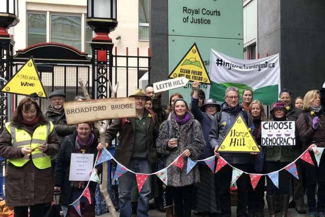 Protesters from Markwells Wood and Broadford Bridge took their fight to London