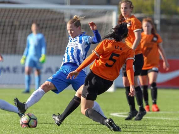 Dani Buet in action for Albion Ladies. Picture by Geoff Penn/BHAFC