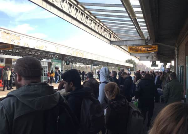Passengers stuck at Barnham station this morning