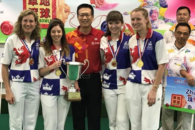 Emma Cooper (second-from-right) and her triumphant team-mates at the 7th China Open.