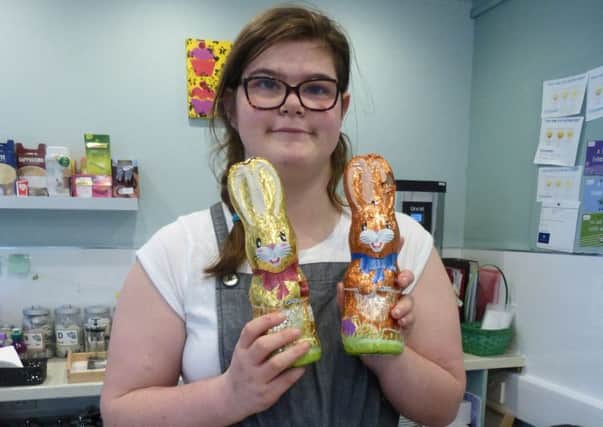 St Mary's pupil Molly with some of the donated eggs SUS-180327-142456001