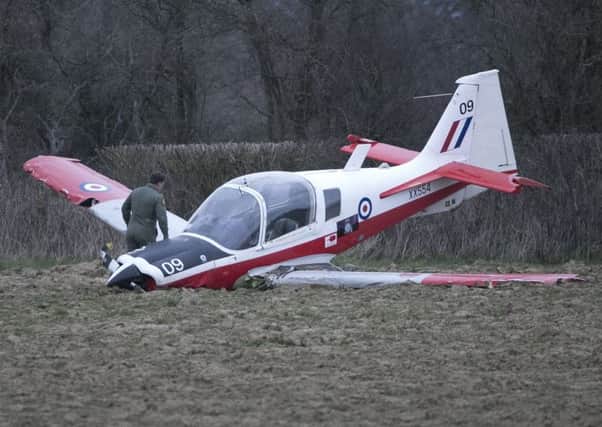 The light aircraft after the crash. Photo by Eddie Mitchell