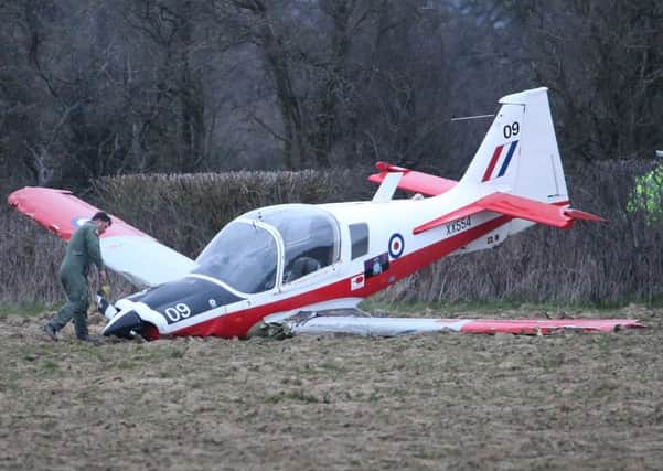 A plane crashed into a field in Slinfold. Photo by Eddie Mitchell