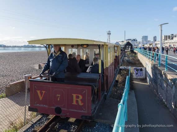 Volk's electric railway on Brighton seafront (Photograph: John Fox)