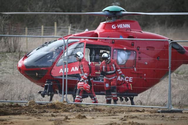 Emergency services, including the air ambulance, have been called to Water Lane, in Storrington. Picture: Eddie Mitchell