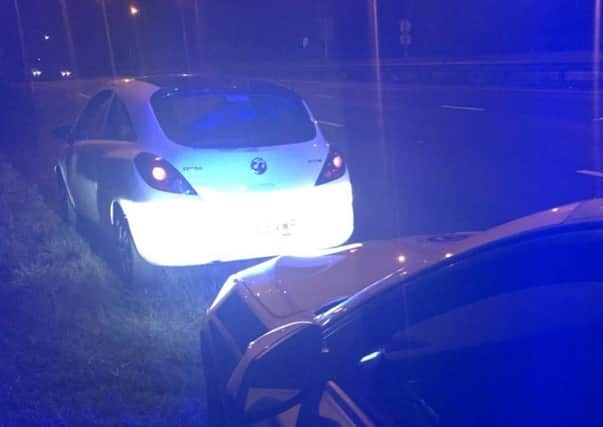 The driver of the white Corsa was doing 25mph on the A23. Picture: PC May/Sussex Roads Police