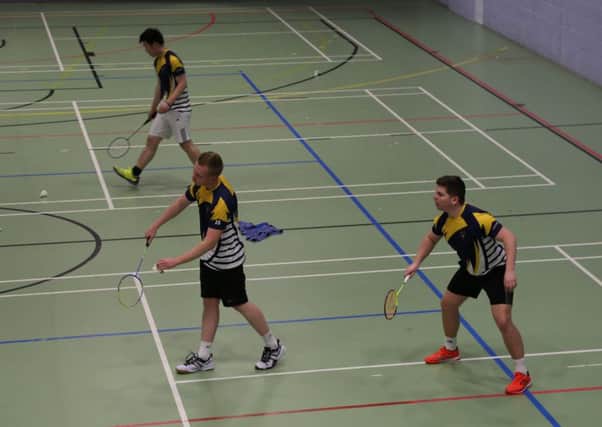 Badminton action in the Dome at the University of Chichester / Picture by Lara Sargent