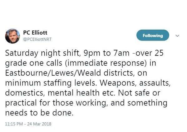 The tweet by PC Elliott