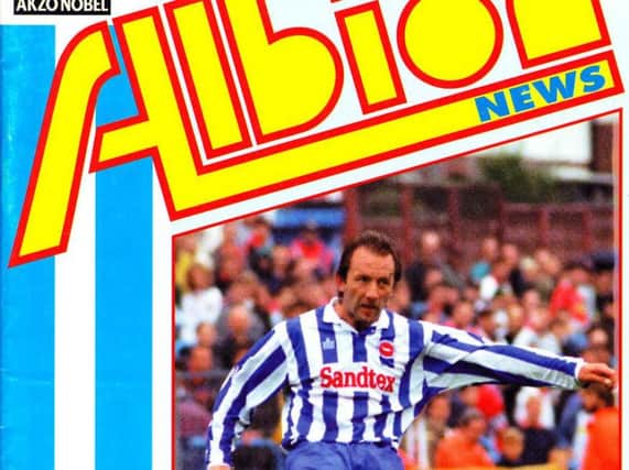 Jimmy Case on the front cover of the programme when Albion beat Leicester at the Goldstone in 1994