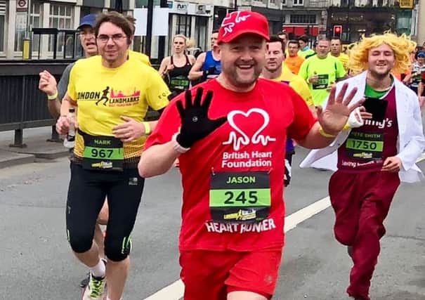Jason Rassell running in the new London Landmarks Half Marathon