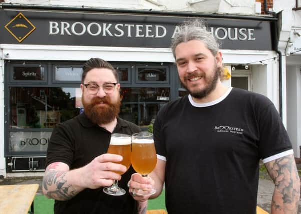 Brooksteed Alehouse manager John Azzopardi with Tom Flint, who will have a half share in the new Bottle and Jug Dpt business. Picture: Derek Martin DM1833648a