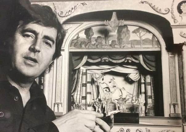 Peter Baldwin with his toy theatres