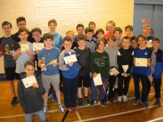 Worthing & District Youth Challenge players with their trophies and certificates