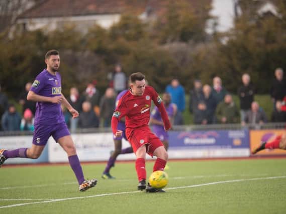 Reece Meekums netted as Worthing eased to victory over struggling Tooting & Mitcham United on Saturday. Picture by Marcus Hoare