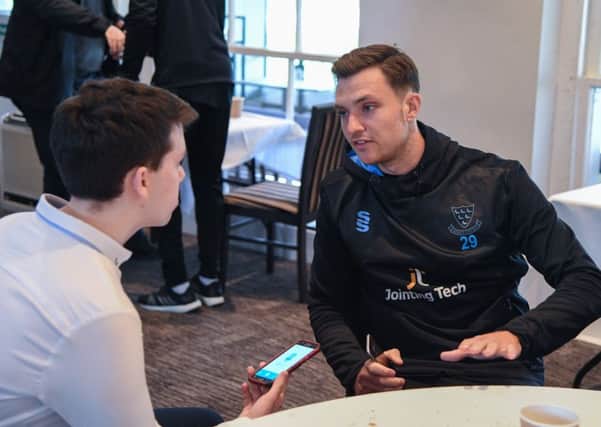 Stuart Whittingham chats to Sam Morton at the Sussex pre-season press day / Picture by PW Sporting photography
