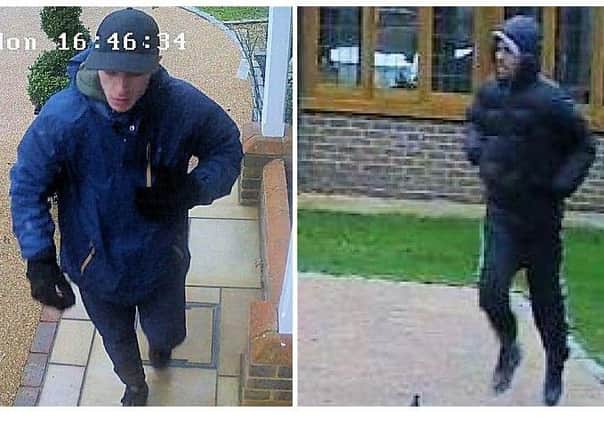 Police want to speak to these men in connection with a burglary at a home in Rusper