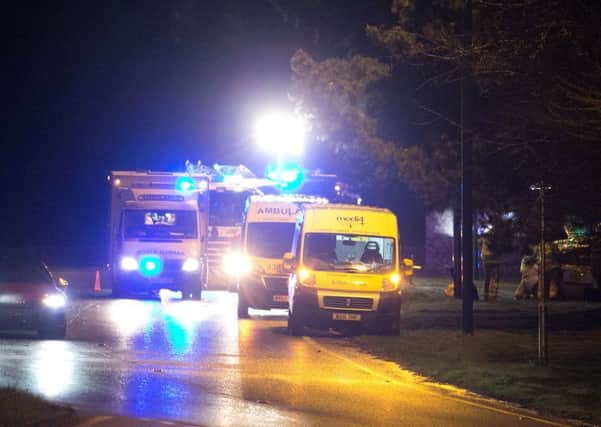 Emergency services were called to the collision at 10pm last night (March 30). Picture: Eddie Mitchell