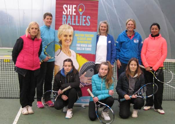 The girls gather for 'She Rallies' at Chichester