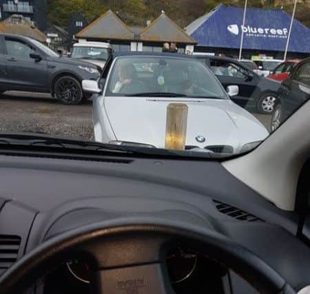 Cars queuing to leave the Rock-a-Nore car park. Picture: Lucy Taylor