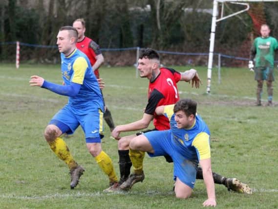 Chris Darwin netted twice in Rustington's win over Worthing Town on Easter Monday. Picture by Derek Martin