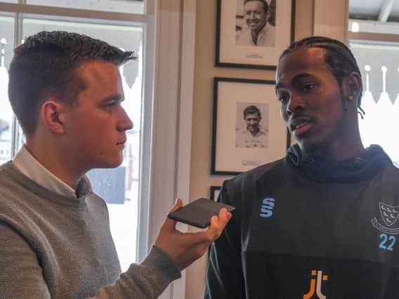 Jofra Archer chats to us at Sussex's pre-season media day / Picture by PW Sporting Photography