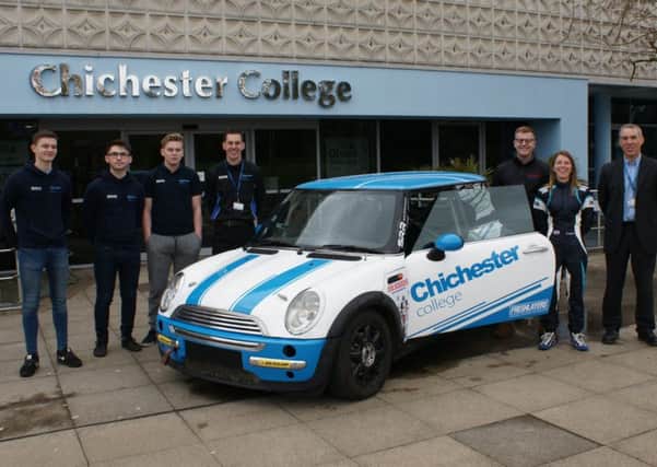 The team with the Chichester College car