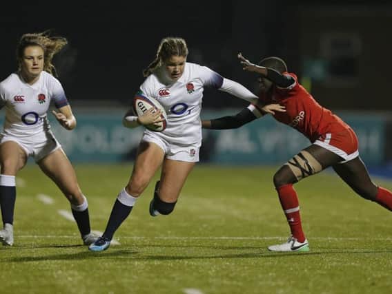 Jess Breach in action for England in the 15-a-side game / Picture RFU Collection via Getty Images