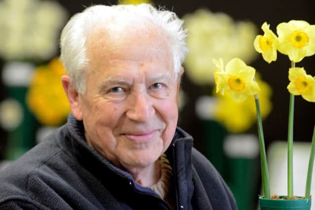ks180149-6 Chi Southbourne Flower  phot kate
David Cobden with his daffodils.ks180149-6 SUS-180804-111250008