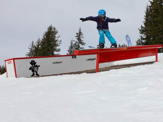 Steyning snowboard star Charlie Lane in action at the German Masters competition he won earlier in the year