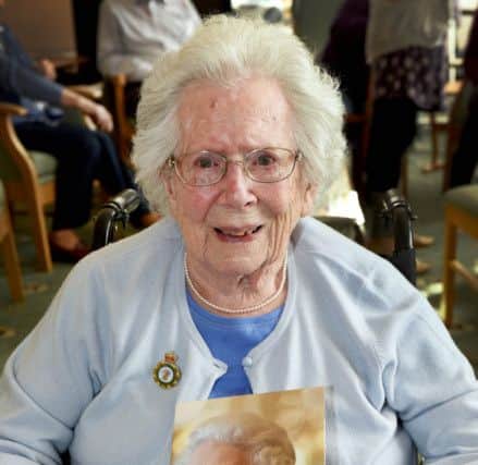 Ena Banks celebrates her 100th birthday at Glenmuir Care Home, St Leonards. SUS-180324-155401001