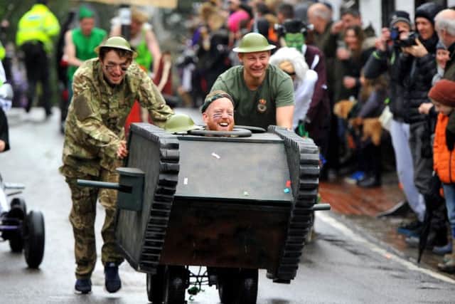 A specially made pram-tank stormed its way through Bolney at this year's races.