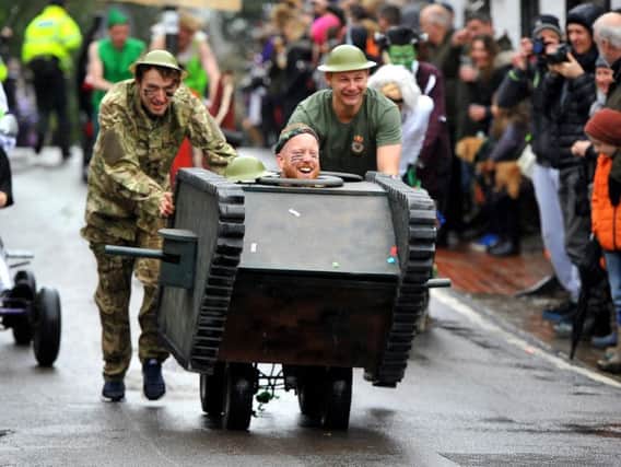 A specially made pram-tank stormed its way through Bolney at this year's races.