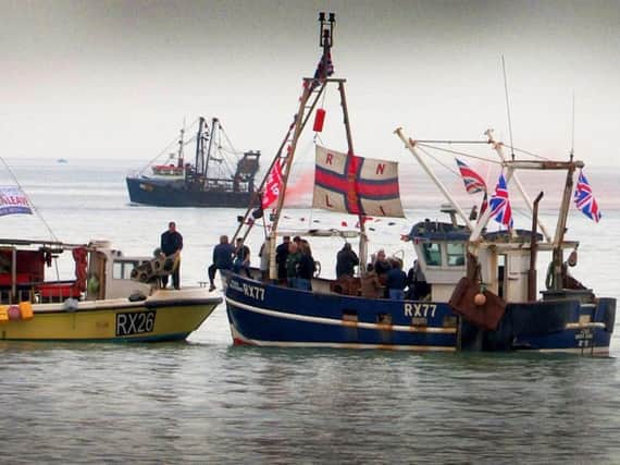 Fishermen protest against Brexit transition deal