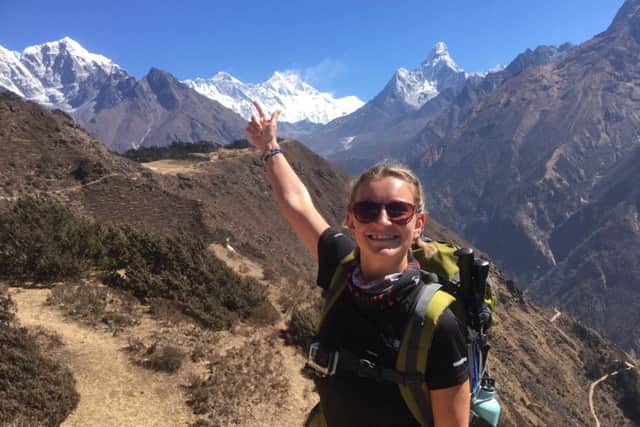 Rachel trekking to Everest Base Camp