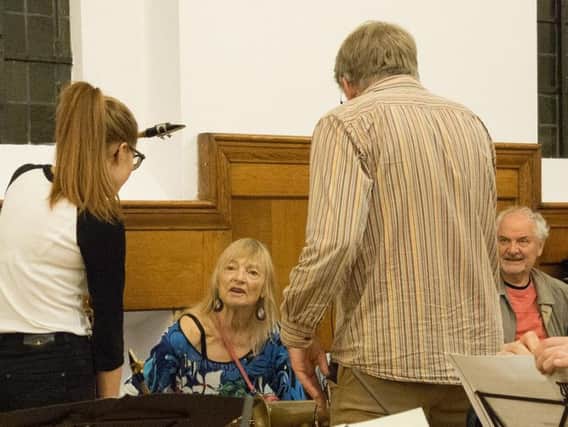 Barbara Thompson in rehearsal with Jess Gillam, John Gibbons and Jon Hiseman