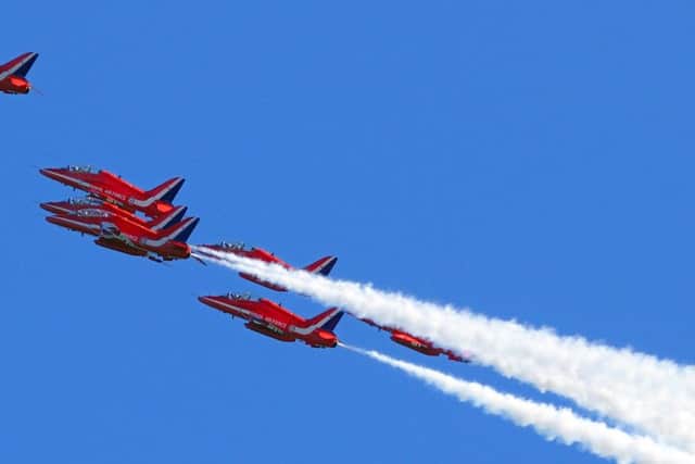 The Red Arrows display in 2012. Picture by Tony Coombes Photography