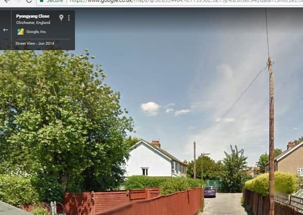 'Pyongyang Close' in Chichester? Pictures: Google Maps/Google Streetview