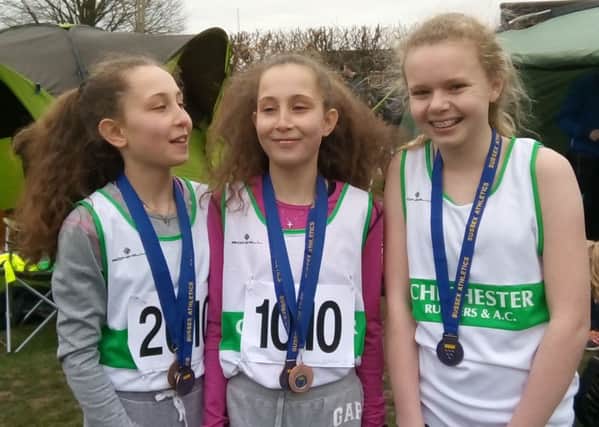 Chichester's under-13 girls at the road relays