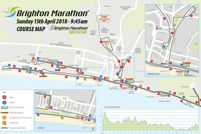 Brighton Marathon course map 2018