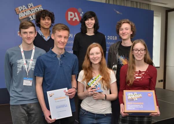 The winning students at the awards