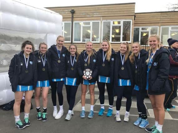 Worthing Colleges Sussex under-19 Cup netball winning team