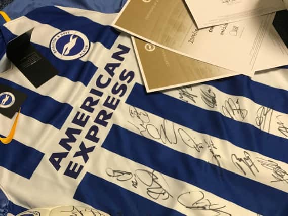 Fans will get the chance enter a prize draw to win a signedAlbionshirt or a signed football, simply by tweetingDomestic abuse is #everyonesbusiness.