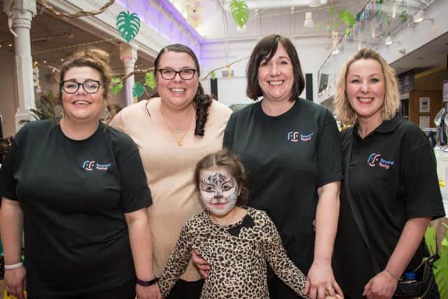 An amazing memory made for senior staff nurse Julie Gore, second from right, with her daughters Tash, Jess and granddaughter Ayhla with Forward Facing's Candice Konig (Photograph: www.bbphoto.me)