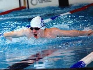 Caleb Grace at one of his swimming competitions
