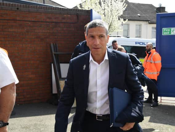Brighton & Hove Albion manager Chris Hughton arrives at Selhurst Park. Picture by PW Sporting Photography